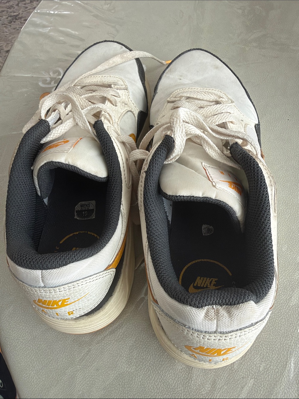 Nike Men’s White, Black & Yellow Low-Top Sneakers - Picture 3 of 4